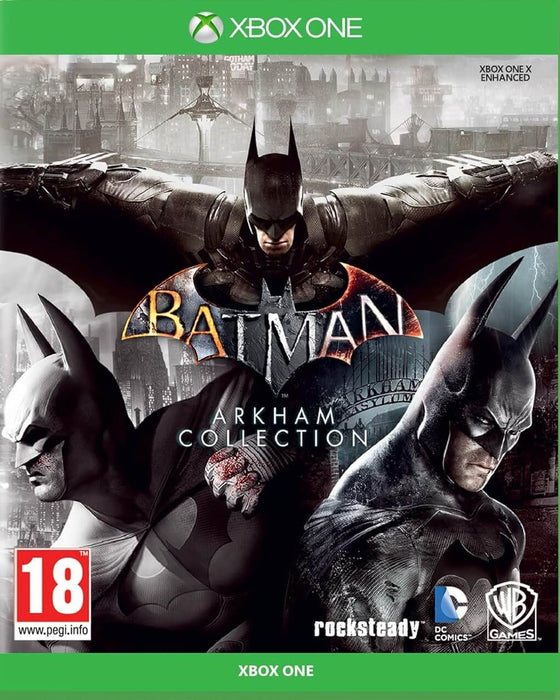 Batman: Arkham Collection cover for Xbox One, featuring all three games in one package. Buy the ultimate Batman experience at RushGame.co
