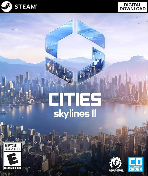 the cover art for Cities: Skylines II on PC Steam, showcasing the next-generation city-building experience. Buy your digital key now at RushGame.co