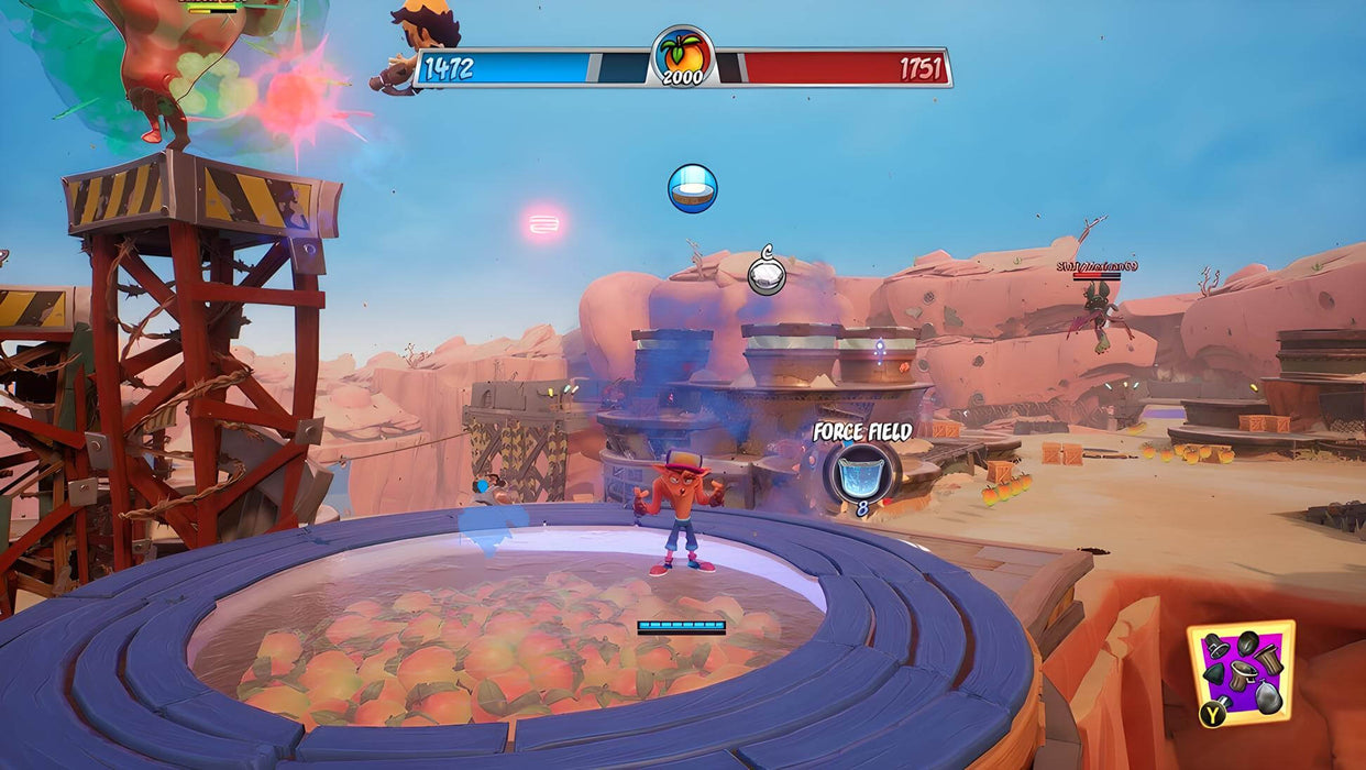 gameplay screenshot: High-energy gameplay from Crash Team Rumble, featuring colorful environments, platforming challenges, and strategic multiplayer battles. Secure your Crash Team Rumble Deluxe Edition PS5 key at RushGame.co