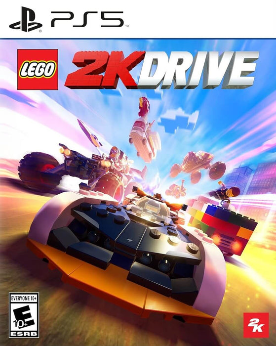 Cover art of LEGO 2K Drive for Default Title, showing fast-paced LEGO car racing action with colorful vehicles – purchase the official PS5 CD key (US) now at RushGame.co.
