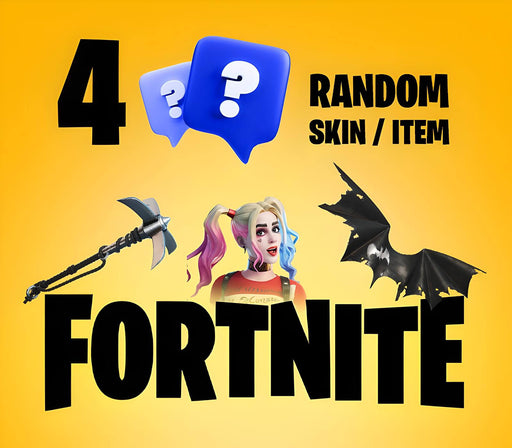 4 Random Fortnite Skins/Items Epic Games CD Key – Unlock four exclusive Fortnite cosmetics, including skins, pickaxes, and gliders. Buy now at RushGame.co for instant digital delivery.