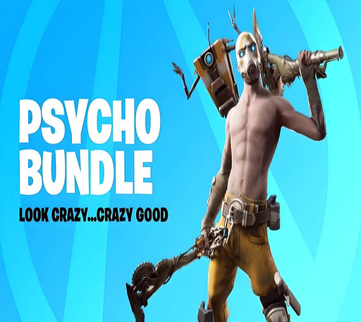 Fortnite Psycho Bundle – Look crazy, play crazy with this Borderlands-inspired bundle featuring the Psycho Bandit skin and Claptrap back bling. Buy it now at RushGame.co for instant access