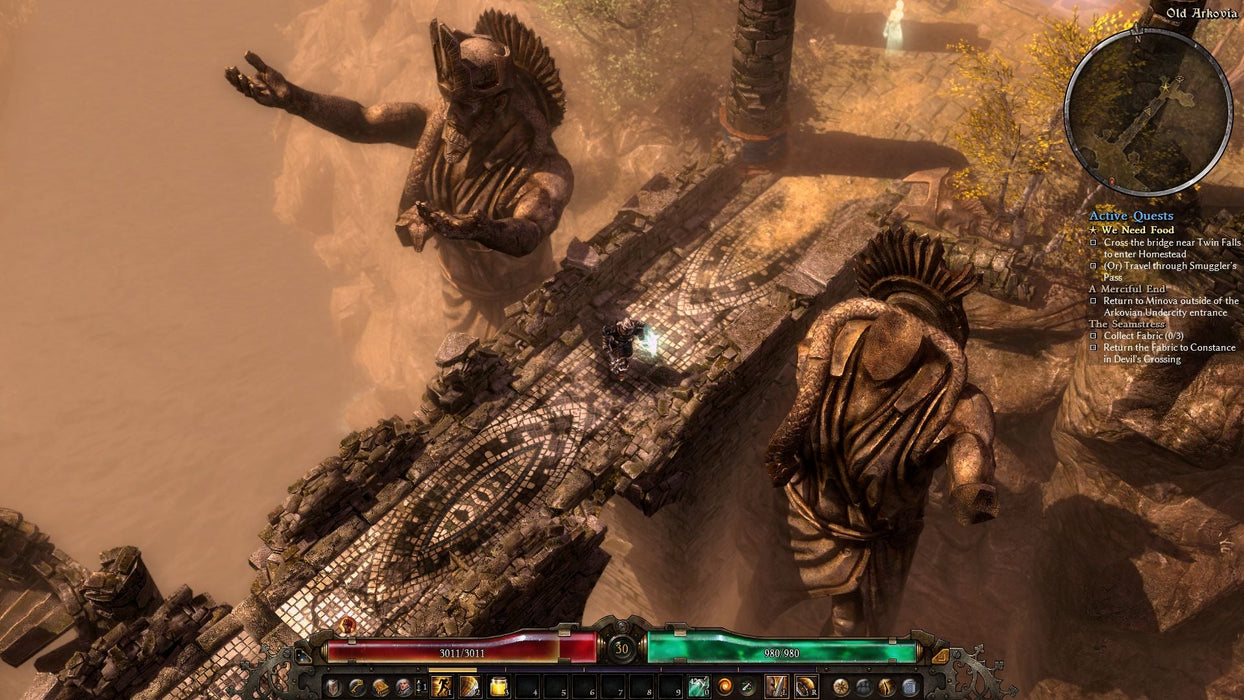 Grim Dawn gameplay on Steam - Dungeon bridge exploration 