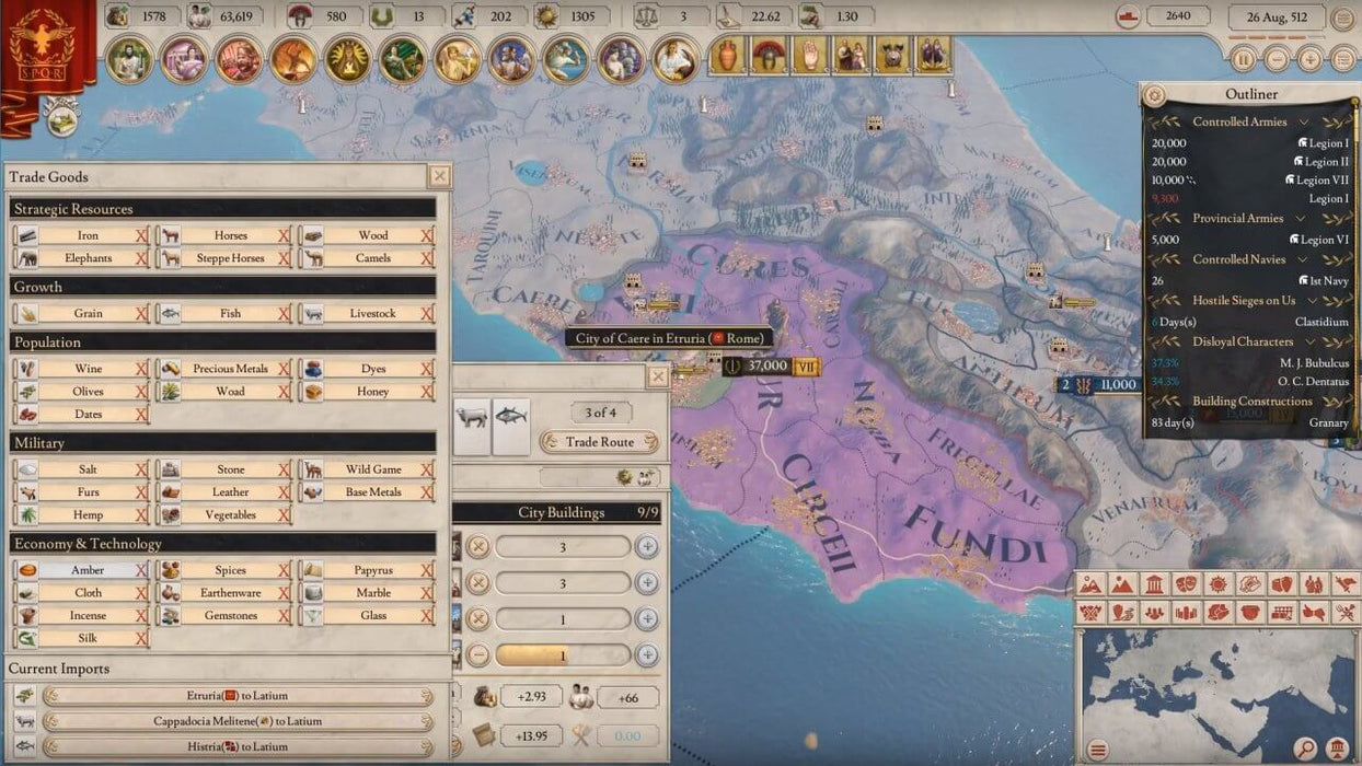 Imperator rome pc steam - screenshot of game map