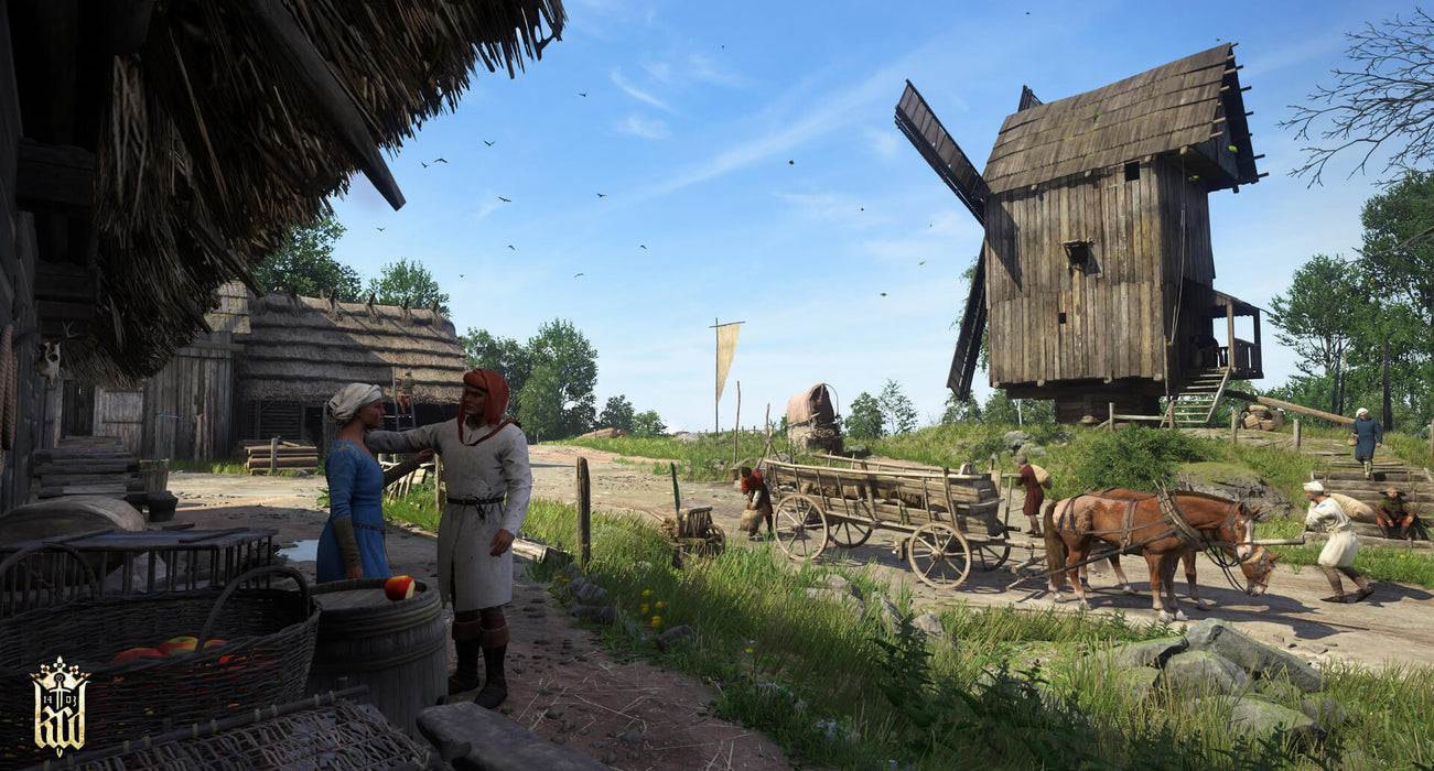 Kingdom Come: Deliverance Steam - Villagers working by the mill