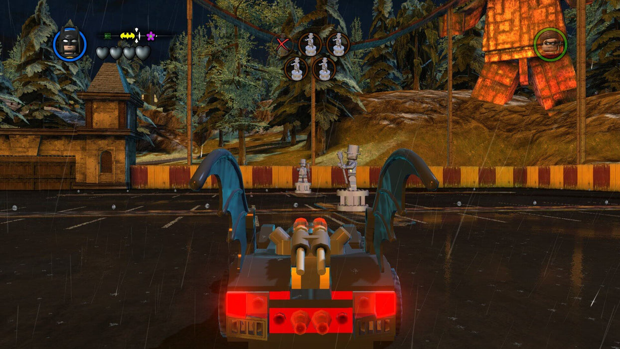 LEGO Batman Trilogy steam code - gameplay screenshot of batmobile 