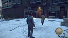 A snowy scene as two characters walk through an alley in Mafia II Definitive Edition xbox one xbox series. RushGame.co offers Mafia II Definitive Edition with instant delivery for the ultimate mobster adventure