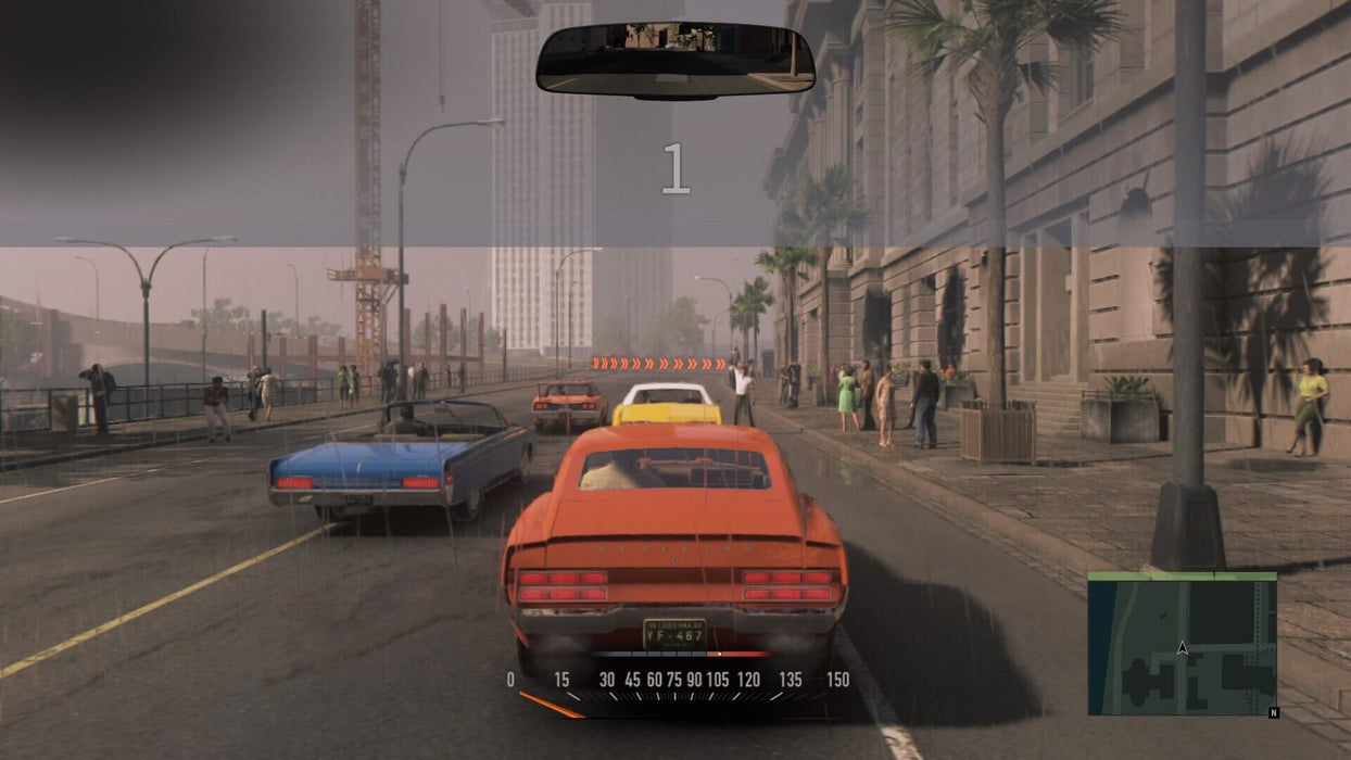 A vibrant race in progress in Mafia III Definitive Edition on steam, as classic cars speed through the city's streets. Buy the steam key for Mafia III Definitive Edition now at RushGame.co