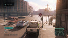 Street scene from Mafia III Definitive Edition on Steam, with a pickup truck at an intersection during daylight, surrounded by vintage cars and pedestrians on the sidewalk.