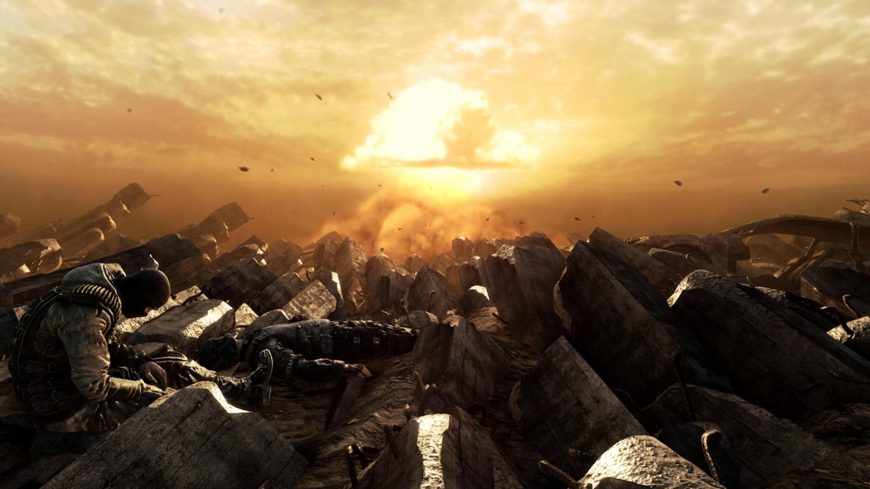 Nuclear explosion aftermath in Metro 2033 Redux gog key – An emotional scene showing a massive nuclear explosion in Metro 2033 Redux, highlighting the harsh survival realities. Get your GOG game key for Metro 2033 Redux today at RushGame.co