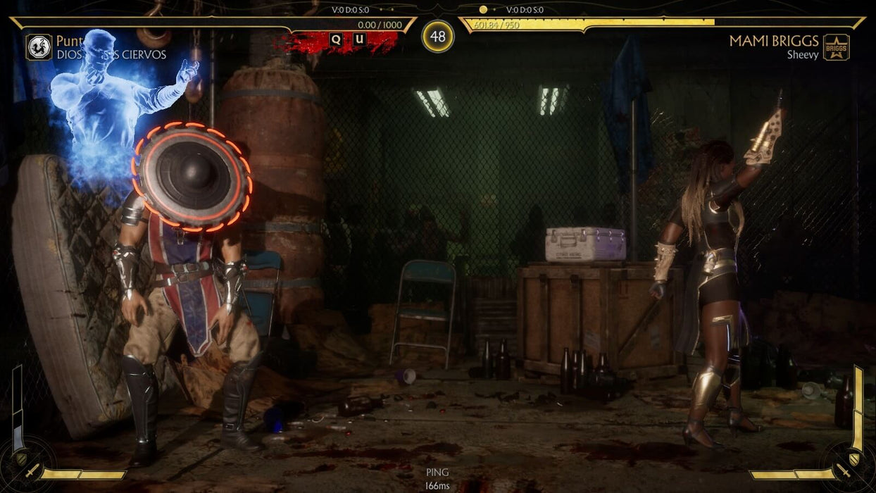 Mortal Kombat 11 fatal blow cinematic – A dramatic action moment from Mortal Kombat 11 on PC Steam where a fatal blow is landed by the female fighter Jacqui Briggs, leaving her opponent weakened. Get your Steam game key now from RushGame.co