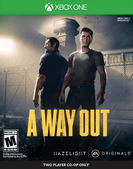 A Way Out Xbox One & Series X/S CD Key cover featuring two protagonists planning their escape from prison. Buy now at RushGame.co and experience thrilling cooperative gameplay.