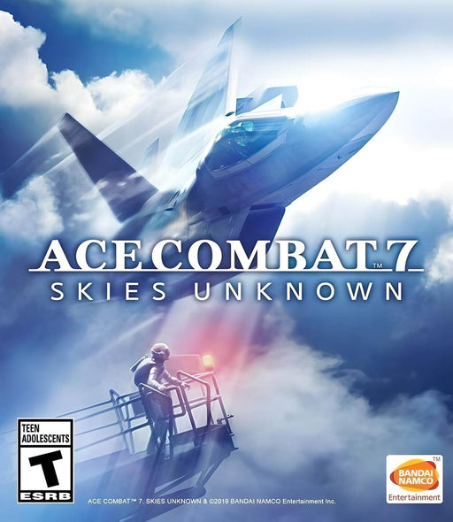 ACE COMBAT 7: SKIES UNKNOWN PC Steam CD Key cover featuring a fighter jet soaring through the clouds, delivering high-octane aerial combat action. Buy now at RushGame.co for an adrenaline-filled gaming experience