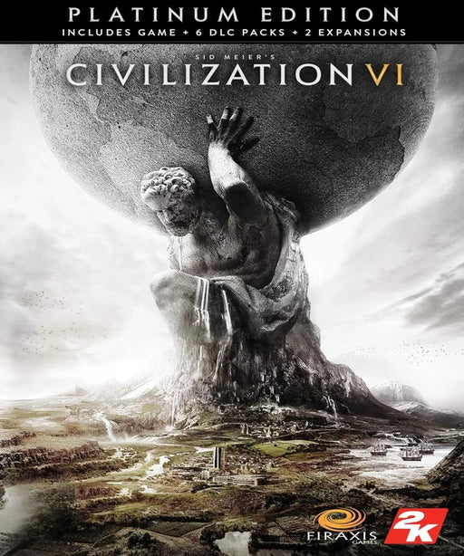 Cover art for Civilization 6 Platinum Edition Steam Key, featuring the iconic Atlas statue holding up the world. Purchase your Civilization 6 Platinum Edition Steam Key now at RushGame.co and unlock the complete strategy experience on Steam