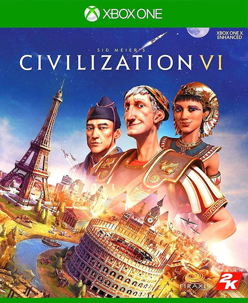 Image of the official Civilization VI cover art for Xbox One (US) featuring iconic world leaders and wonders. Buy Civilization 6 Xbox One Key (US) at RushGame.co for instant digital delivery and the best price.