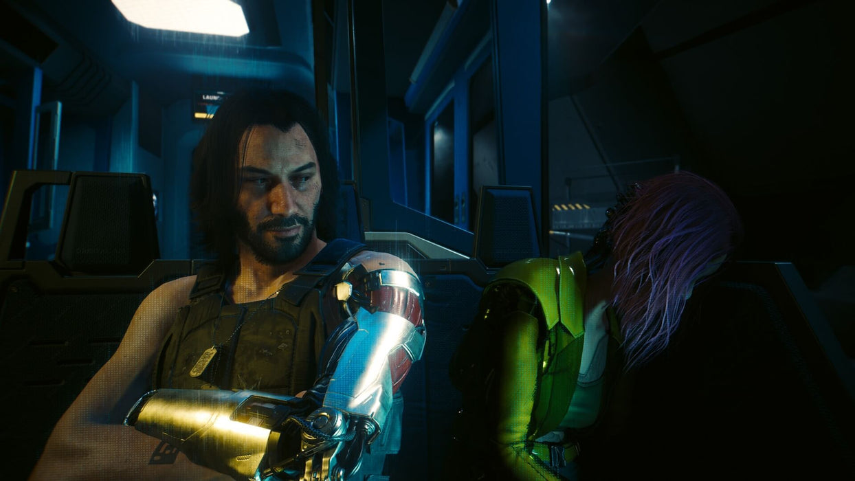 Cyberpunk 2077 screenshot – Johnny Silverhand and So Mi

In-game scene from Cyberpunk 2077 featuring Johnny Silverhand gazing at a sleeping So Mi inside a futuristic setting. The cyberpunk atmosphere is rich with tension and intrigue. Purchase your Cyberpunk 2077 activation key at RushGame.co