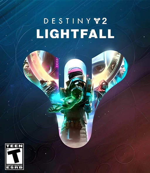 The cover art for Destiny 2: Lightfall on PC Steam. The artwork features Guardians in neon-infused armor, framed within the iconic Destiny tricorn symbol, hinting at the expansion’s cyberpunk aesthetics and high-stakes battles. Get your Destiny 2 Lightfall CD key at RushGame.co