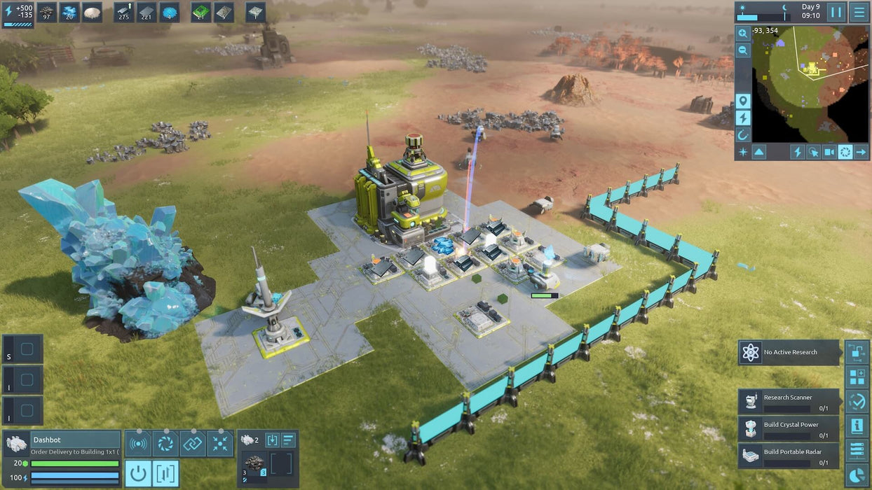 Desynced Gameplay – Sci-Fi Base Building Strategy – A top-down view of an expansive base in Desynced, showcasing advanced technology and strategic resource management. Secure your Steam CD Key instantly at RushGame.co