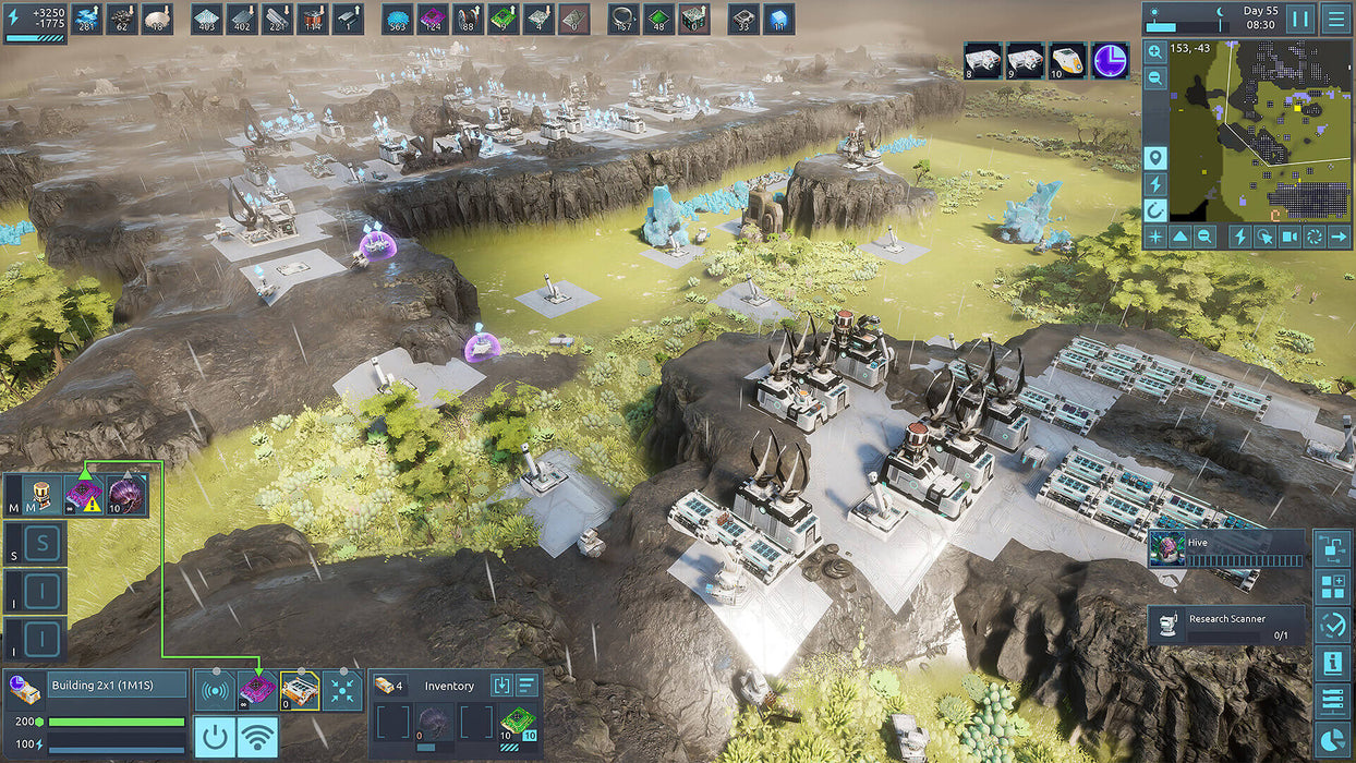 Desynced Gameplay – Resource Mining and Base Defense – A fortified base in Desynced, extracting resources while defending against potential threats. Get your Steam CD Key instantly at RushGame.co