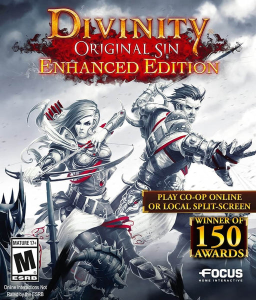 Divinity: Original Sin Enhanced Edition cover image – The cover art for Divinity: Original Sin Enhanced Edition Collector's Edition for PC (GOG). The artwork features two heroic characters in dynamic battle poses, wielding swords and bows, set against a dark fantasy backdrop. Available now at RushGame.co