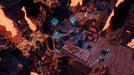 Gameplay screenshot - An intense tactical battle scene from Divinity: Original Sin - The Source Saga, with party members engaged in combat over a lava-filled chasm. Get your Xbox digital key at RushGame.co