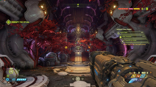 Gameplay screenshot - Explosive gameplay from DOOM Eternal Deluxe Edition on PC Steam, featuring an intense firefight against monstrous demons in a futuristic setting. Purchase your digital activation code now at RushGame.co