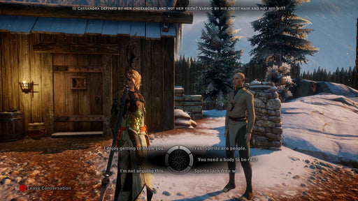 A dialogue choice screen in Dragon Age: Inquisition for Xbox One, where decisions shape the game's story. Buy your Dragon Age: Inquisition CD Key instantly at RushGame.co