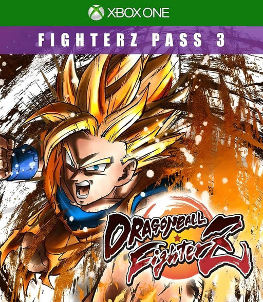 Cover art for DRAGON BALL FIGHTERZ - FighterZ Pass 3 on Xbox One, featuring Super Saiyan Gohan in an intense action pose with dynamic anime-style artwork. Unlock new DLC characters with the FighterZ Pass 3 Xbox One CD Key US, available instantly at RushGame.co