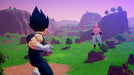 Game screen - Super Saiyan Vegeta and Majin Buu clash in an electrifying battle in Dragon Ball Z: Kakarot. This dynamic scene captures the high-energy combat of the game on Xbox One. Buy your game key today at RushGame.co for fast digital activation