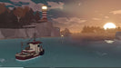 Gameplay image - A quiet harbor illuminated by a glowing lighthouse in DREDGE on PC Steam. Navigate treacherous waters and discover unsettling secrets beneath the ocean’s surface. Secure your Digital Deluxe Edition key today at RushGame.co