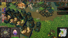 screenshot – overworld battle with dwarves):
"Strategic battle in Dungeons 4 on PC Steam, featuring dwarven warriors defending their stronghold with turrets against enemy forces in a lush overworld setting. Get your Steam CD Key now at RushGame.co