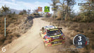 In-Game Screenshot 1  - A high-speed rally stage in EA Sports WRC 2023 on PC, showing a detailed dirt track, realistic physics, and sharp cornering. Experience the ultimate off-road racing simulation—buy your digital key at RushGame.co now.