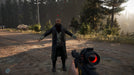 Gameplay screenshot - First-person view in Far Cry 5 on PC, confronting a heavily armed cultist in the forest, with a tactical assault rifle aimed at the enemy. Buy your Ubisoft Connect CD Key NA at RushGame.co and fight for freedom in Hope County