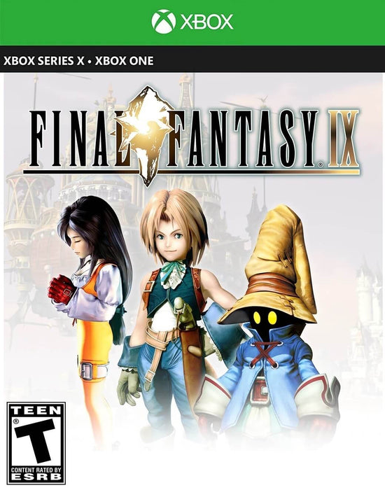 Final Fantasy IX Xbox One cover art featuring Zidane, Garnet, and Vivi
"Official cover art of Final Fantasy IX for Xbox One and Xbox Series X, featuring Zidane, Garnet, and Vivi. Experience the legendary RPG with enhanced visuals and classic turn-based combat. Get your Final Fantasy IX Xbox One CD Key instantly at RushGame.co