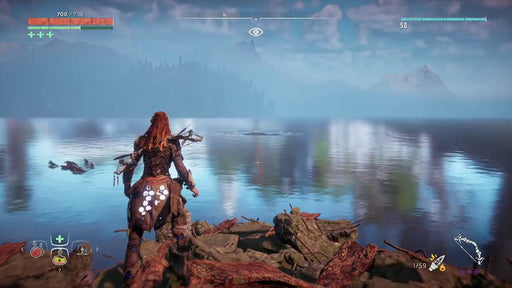 Horizon Zero Dawn Complete Edition - Aloy standing by a serene lake