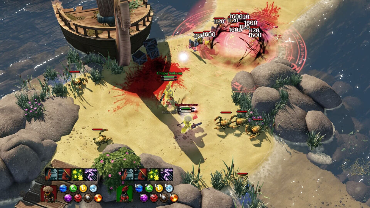 Wizards battle enemies on a sunny beach in Magicka 2 Steam key, casting spells to defeat hordes of creatures. Join the action with a Steam game key from RushGame.co