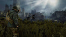 Character standing amidst overgrown vegetation and the ruins of a city bathed in sunlight in Metro Last Light Redux Steam code. Purchase the game for PC Steam at RushGame.co