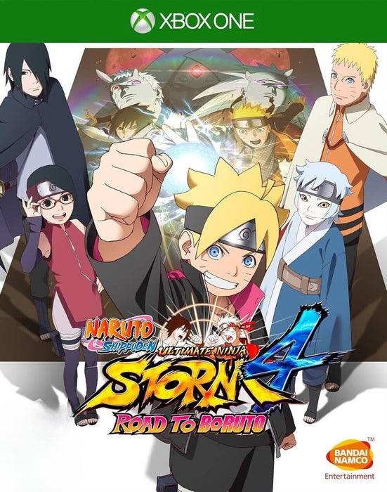 Cover image for Naruto Shippuden: Ultimate Ninja Storm 4 Road to Boruto on Xbox One, showcasing Boruto, Naruto, and next-generation ninjas in a dynamic anime-style artwork. Get your Xbox digital key instantly at RushGame.co and dive into the full Naruto saga with bonus Boruto content