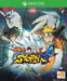 Cover art for Naruto Shippuden: Ultimate Ninja STORM 4 on Xbox One, showcasing Naruto, Sasuke, and powerful enemies in an epic battle scene. Get your Xbox digital key now at RushGame.co and dive into action-packed ninja warfare with iconic characters