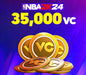 NBA 2K24 Virtual Currency pack featuring 35,000 VC coins on a vibrant purple background. Enhance your MyPlayer experience or upgrade gear with this Xbox One and Series X|S VC code—available now at RushGame.co for instant digital delivery