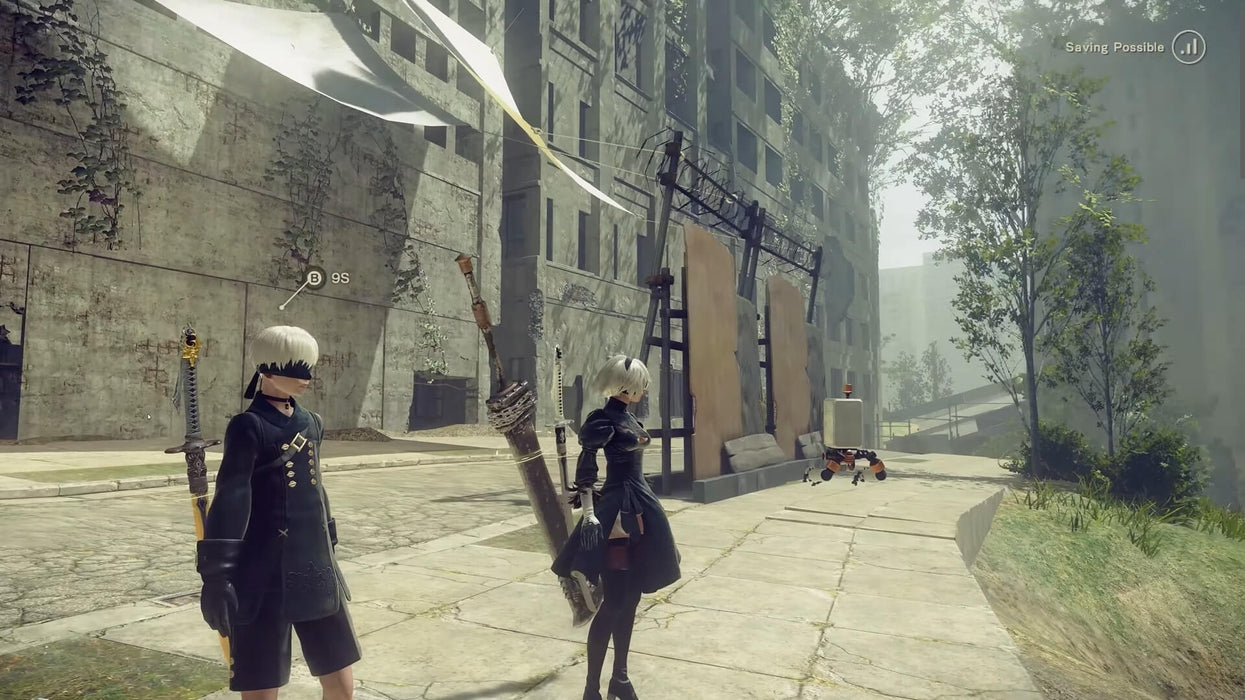 2B and 9S navigate the Resistance Camp in NieR: Automata, preparing for their next mission in a devastated world. Grab your PC Steam CD key today from RushGame.co and begin your journey with YoRHa