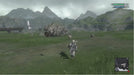 In-game screenshot from NieR Replicant ver.1.22474487139... showing the main character exploring a vast grassy plain surrounded by mountains. Get your Steam CD key today at RushGame.co