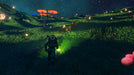 No Man's Sky gameplay image showing a glowing alien landscape with bioluminescent grass and giant mushrooms under a starry sky. Unlock the adventure on PC Steam with your No Mans Sky CD key from RushGame.co