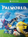 Palworld Xbox One game cover art featuring a colorful group of creature companions in a fantasy world with floating islands. Buy your Palworld Xbox digital CD key now at RushGame.co and start your adventure today