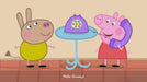 In-game screenshot from Peppa Pig: World Adventures on PC, showing Peppa and a friend making a call to Granny with a vintage purple phone. Purchase your Steam key today at RushGame.co and start exploring the world with Peppa
