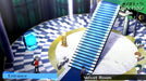 Velvet Room entrance in Persona 3 Portable for PC Steam, with a blue staircase and characters exploring during the Dark Hour. Unlock this iconic JRPG experience by purchasing your Persona 3 Portable CD Key at RushGame.co