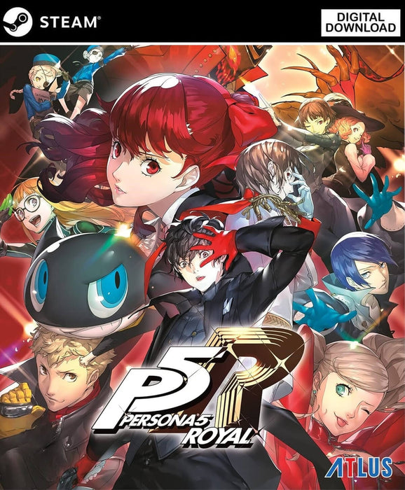 Cover art for Persona 5 Royal on PC Steam, featuring the Phantom Thieves cast in dynamic anime style. Get your Persona 5 Royal Steam Key instantly at RushGame.co and join the rebellion