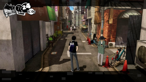 Daytime street exploration in Persona 5 Strikers PC Steam, featuring the protagonist navigating the city between missions. Explore Japan and fight the shadowsâbuy your Persona 5 Strikers Steam key now at RushGame.co