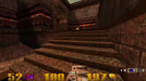 Quake III: Gold gameplay image for PC, showing the player exploring a gothic-themed level with a powerful weapon equipped. Purchase the GOG digital version now at RushGame.co
