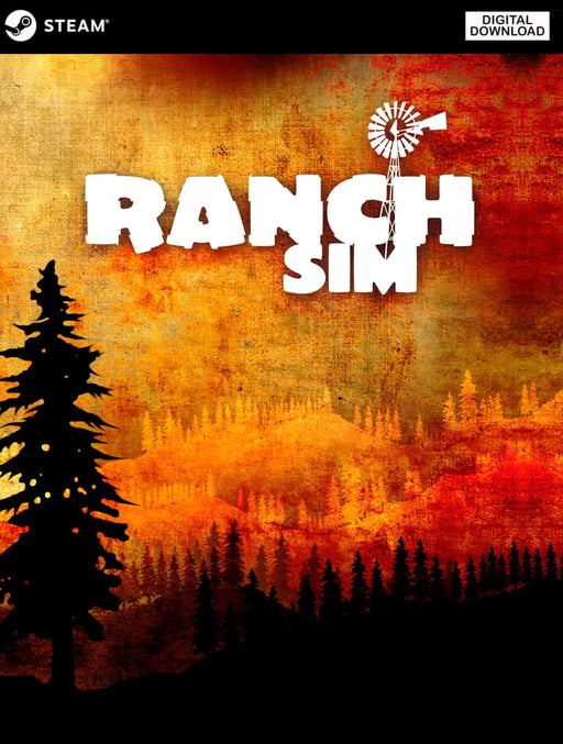 Cover art for Ranch Simulator on PC Steam, featuring a stylized rural landscape with a windmill silhouette — get your Ranch Simulator Steam CD Key now at RushGame.co